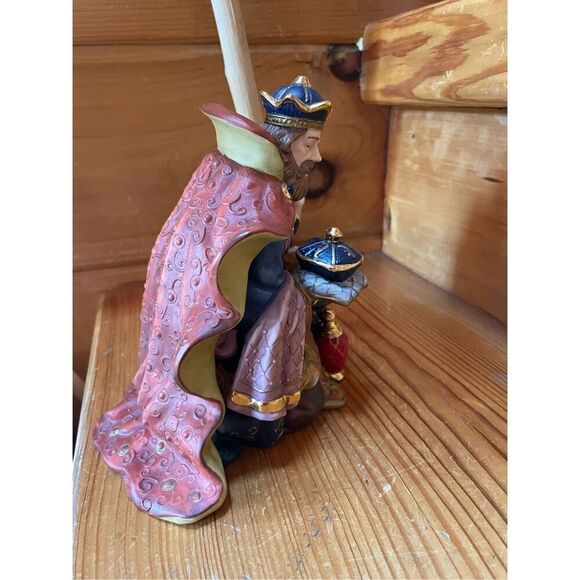 Replacement King Figure For 1999 Kirkland 13 Pc Nativity Blue Box 75177 Wise Men - Picture 2 of 5